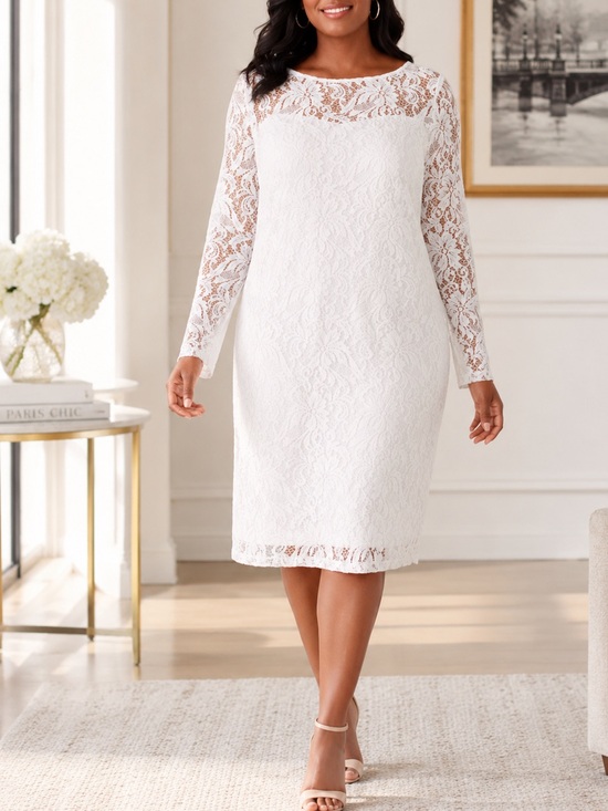 Jessica London Dresses & Skirts - NWT Jessica London White Lace Shift Dress Long Sleeve Plus Size 28W